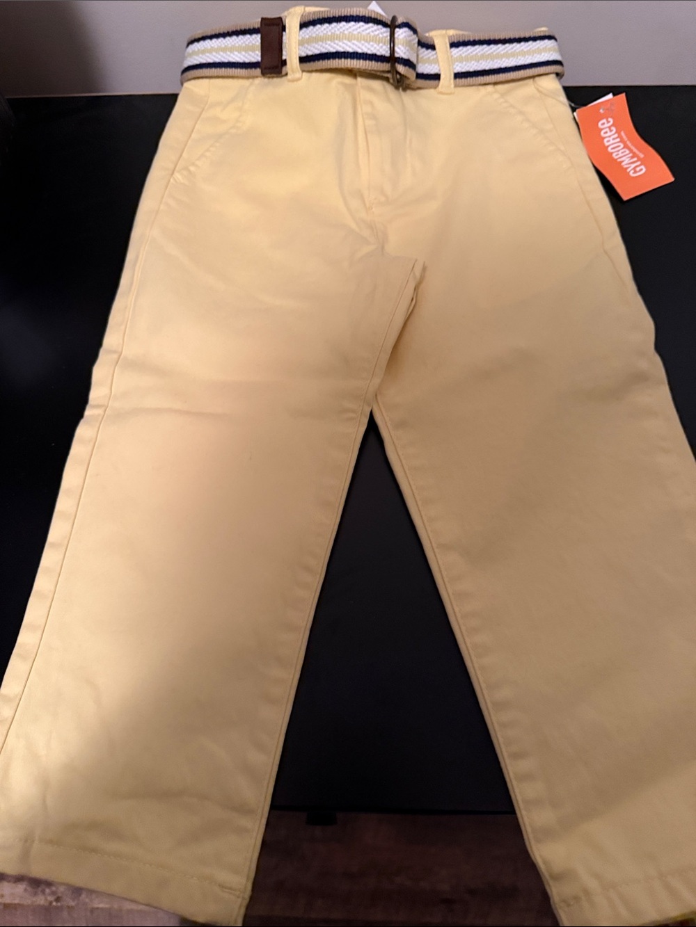 Gymboree Yellow Khaki Pants with Striped Belt
